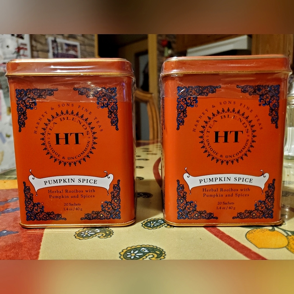 🚫SOLD🚫2 ct. Harney and Sons Fine Tea in Tins - Pumpkin Spice Tea, 10/2023